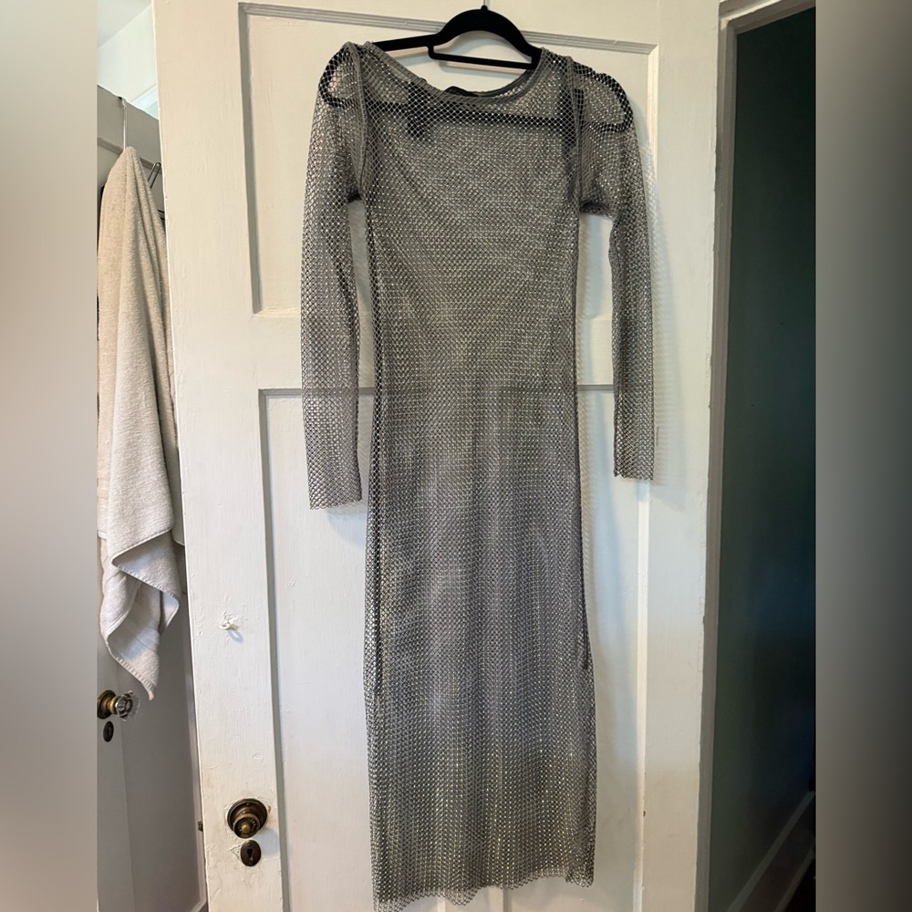 House of Harlow 1960 Mesh Long Sleeve Bodycon Dress